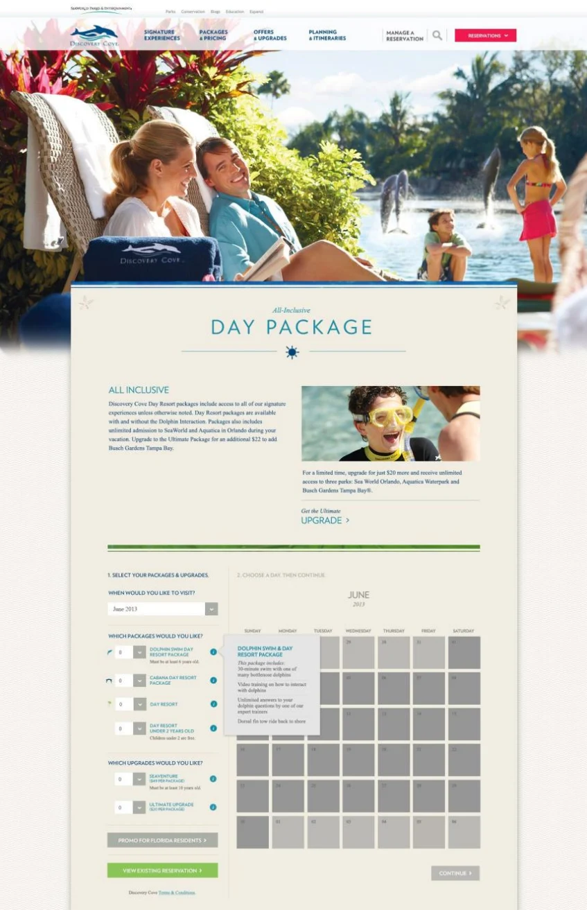 SeaWorld: Discovery Cove, interface